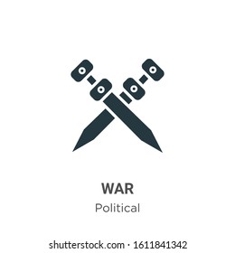 War glyph icon vector on white background. Flat vector war icon symbol sign from modern political collection for mobile concept and web apps design.
