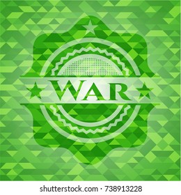 War green emblem with mosaic background
