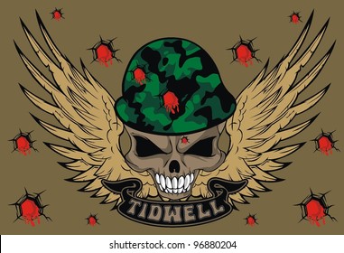 war grunge skull