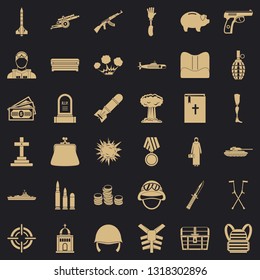 War gun icons set. Simple style of 36 war gun vector icons for web for any design