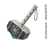 War hammer with the ancient symbols. Vector illustration.
