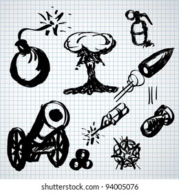 War hand-drown symbols