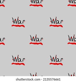 Krieg. Schreibschrift. Vektornahtloses Muster. Hintergrundgrafik, dekoratives Design für Stoff oder Papier. Modernes Schwarz-Ornament