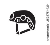 War Helmet Filled Icon Vector Illustration