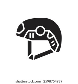 War Helmet Filled Icon Vector Illustration