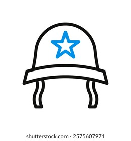 War Helmet Icon Illustration Line Drawing