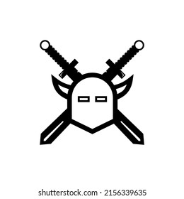 logotipo del icono del casco de guerra. logo simple de viking.