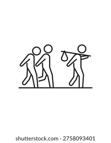 war homeless people icon, vector best line icon.