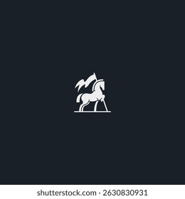 War horse logo icon flat vector design