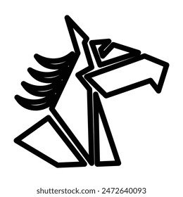 War Horse Vector Line Icon Design