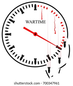 War Hours - a symbolic image Every minute takes lives and destroys everything around. Terrorism and predatory wars
