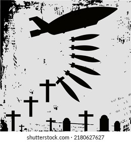War and human sacrifice. black and gray illustration