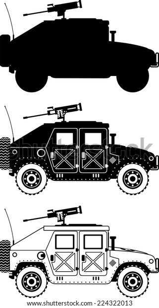 War Humvee Military Icons Vector Illustration Stock Vector (Royalty ...