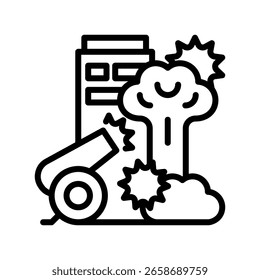 War icon lineal color vector illustration