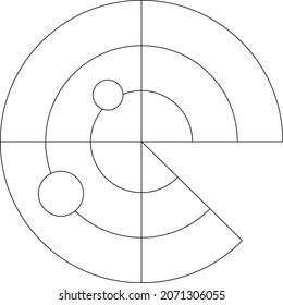 radar de icono de guerra y exploración