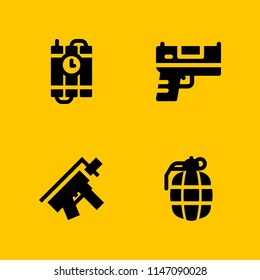 war icon set. gun, grenade and shotgun vector icon for graphic design and web