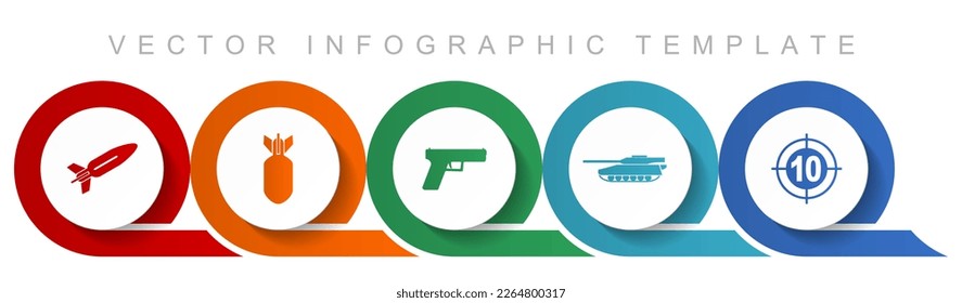 War icon set, miscellaneous icons such as missle, bomb, gun, tank and target for webdesign and mobile applications, flat design infographic vector template in eps 10