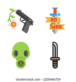 war icon set. vector set about gun, sword, dagger and gas mask icons set.