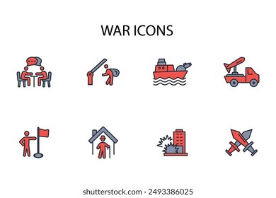 War icon. vector.Editable stroke.linear style sign for use web design,logo.Symbol illustration.