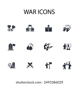 Icono de guerra. Vector.Trazo editable.signo de estilo lineal para el uso Diseño web,logo.Ilustración de símbolo.