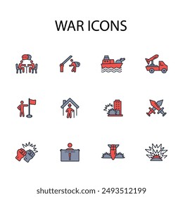 Icono de guerra. Vector.Trazo editable.signo de estilo lineal para el uso Diseño web,logo.Ilustración de símbolo.