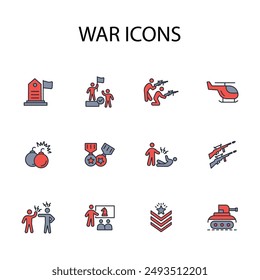War icon. vector.Editable stroke.linear style sign for use web design,logo.Symbol illustration.