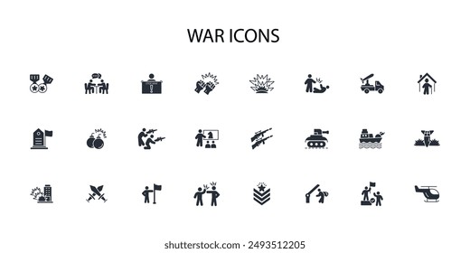 Icono de guerra. Vector.Trazo editable.signo de estilo lineal para el uso Diseño web,logo.Ilustración de símbolo.