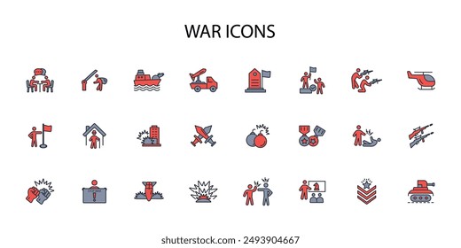 Icono de guerra. Vector.Trazo editable.signo de estilo lineal para el uso Diseño web,logo.Ilustración de símbolo.