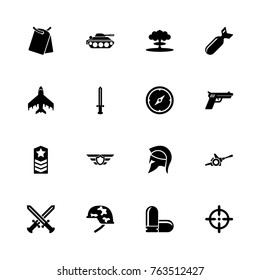 War icons - Expand to any size - Change to any colour. Flat Vector Icons - Black Illustration on White Background.