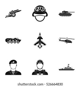 War icons set. Simple illustration of 9 war vector icons for web