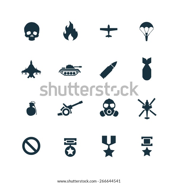 War Icons Vector Set Stock Vector (Royalty Free) 266644541