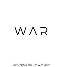 WAR letter logo design vector template. WAR unique design