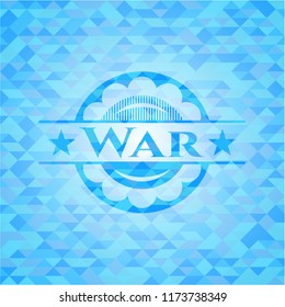 War light blue emblem with mosaic background