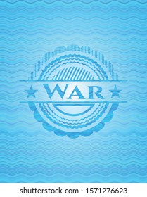 War light blue water wave emblem. Vector Illustration. Detailed.