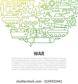 War Line Concept. Vector Illustration of Outline Design.