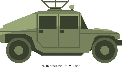 Máquina de guerra. Icono de color del coche de la fuerza militar