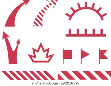Iconos del mapa de guerra. Símbolos de estrategia militar