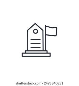 war memorial icon. vector.Editable stroke.linear style sign for use web design,logo.Symbol illustration.