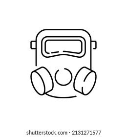 War and military gas mask simple line vector icon