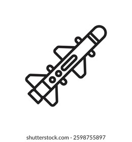 War Missile Outline Icon Vector Illustration
