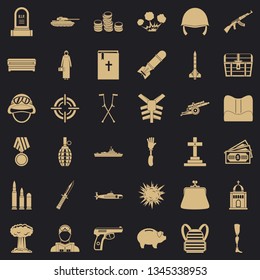 War offence icons set. Simple style of 36 war offence vector icons for web for any design