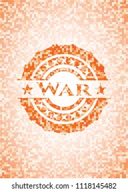 War orange mosaic emblem