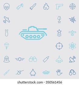 war outline, thin, flat, digital icon set for web and mobile