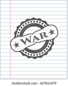War pencil strokes emblem