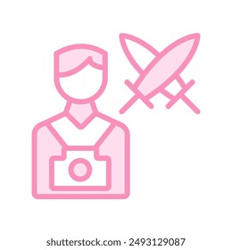 War Photographer duotone line icon , vector, pixel perfect, illustrator file