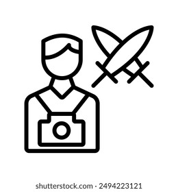 War Photographer line icon , vector, pixel perfect, illustrator file