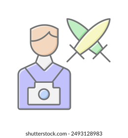 War Photographer lineal color icon , vector, pixel perfect, illustrator file