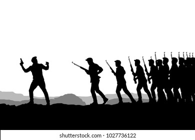 War Picture Silhouette 02 Stock Vector (Royalty Free) 1027736122 ...