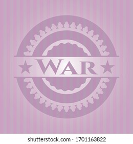 emblema rosa de la guerra. Retro. Ilustración vectorial. Detallado.