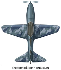 War plane aerial view illustration